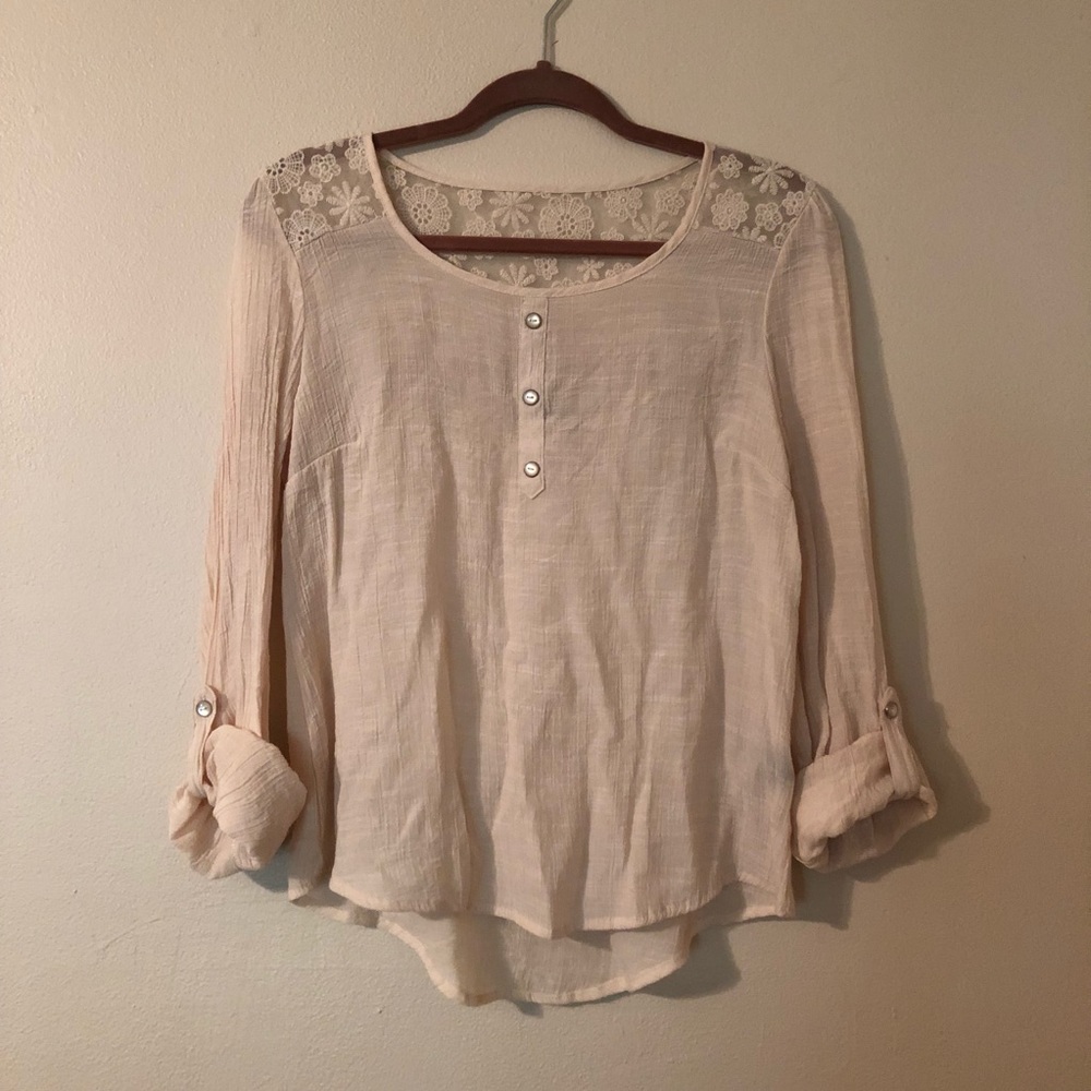 Cream 3/4 Sleeve Top